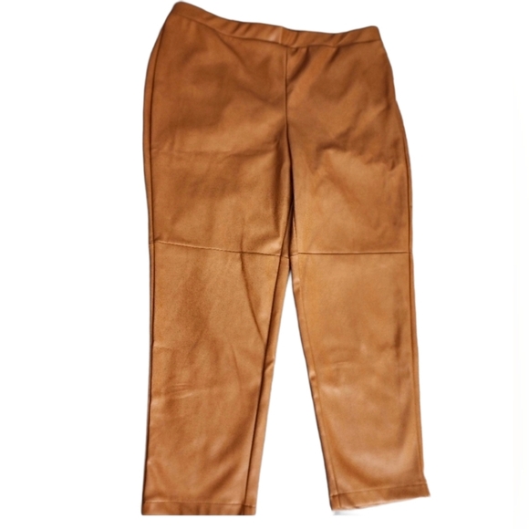 Sonoma Pants - Plus Size Faux Leather Leggings Brown Pull On High Rise 0X 1X 4X NWT